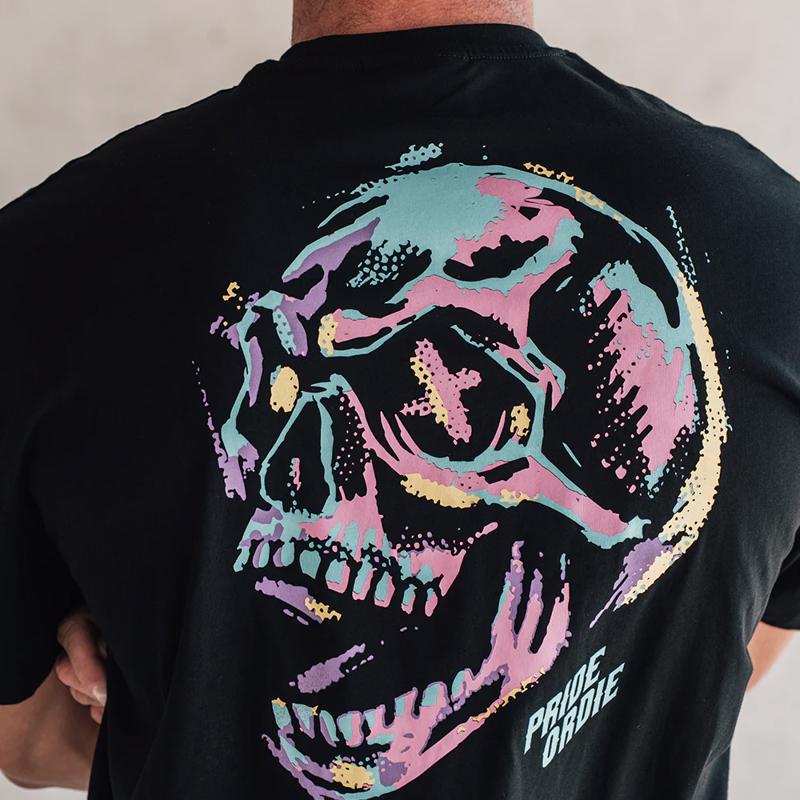PRiDEorDiE skull oversize T-Shirt -black